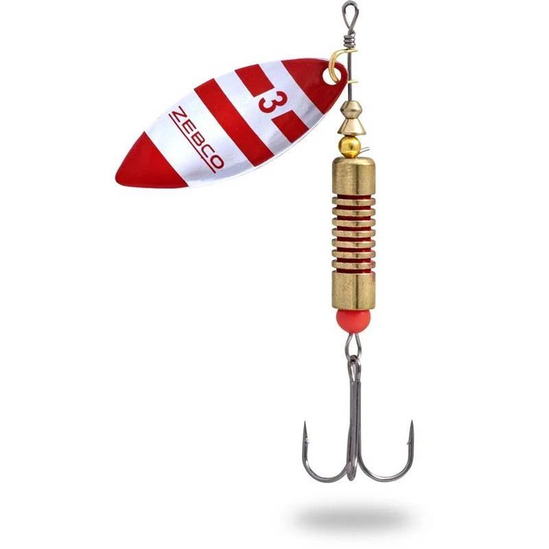 CUILLER TOURNANTE ZEBCO TROPHY Z-RIVER RED STRIPES 3 CUILLER TOURNANTE ZEBCO TROPHY Z-RIVER RED STRIPES