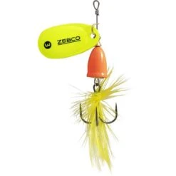 CUILLER TOURNANTE ZEBCO TROPHY Z-VIBE & FLY JAUNE ORANGE
